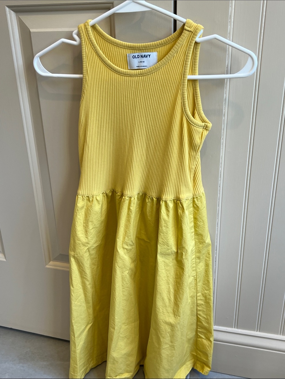 Old Navy Yellow Ribbed Tank Sundress